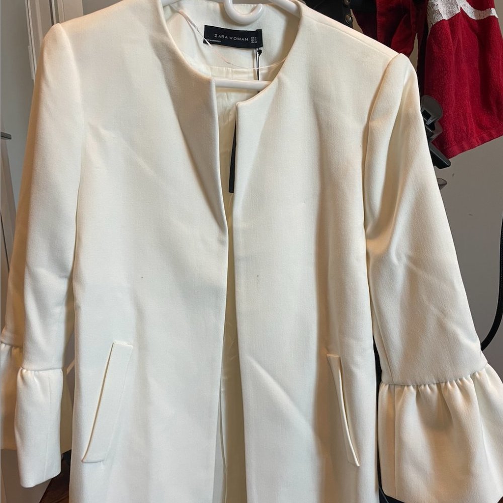 NWT Zara mid-length white blazer/jacket